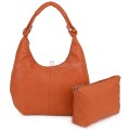 Голяма дамска чанта от еко кожа в оранжев цвят. Код: 146-2