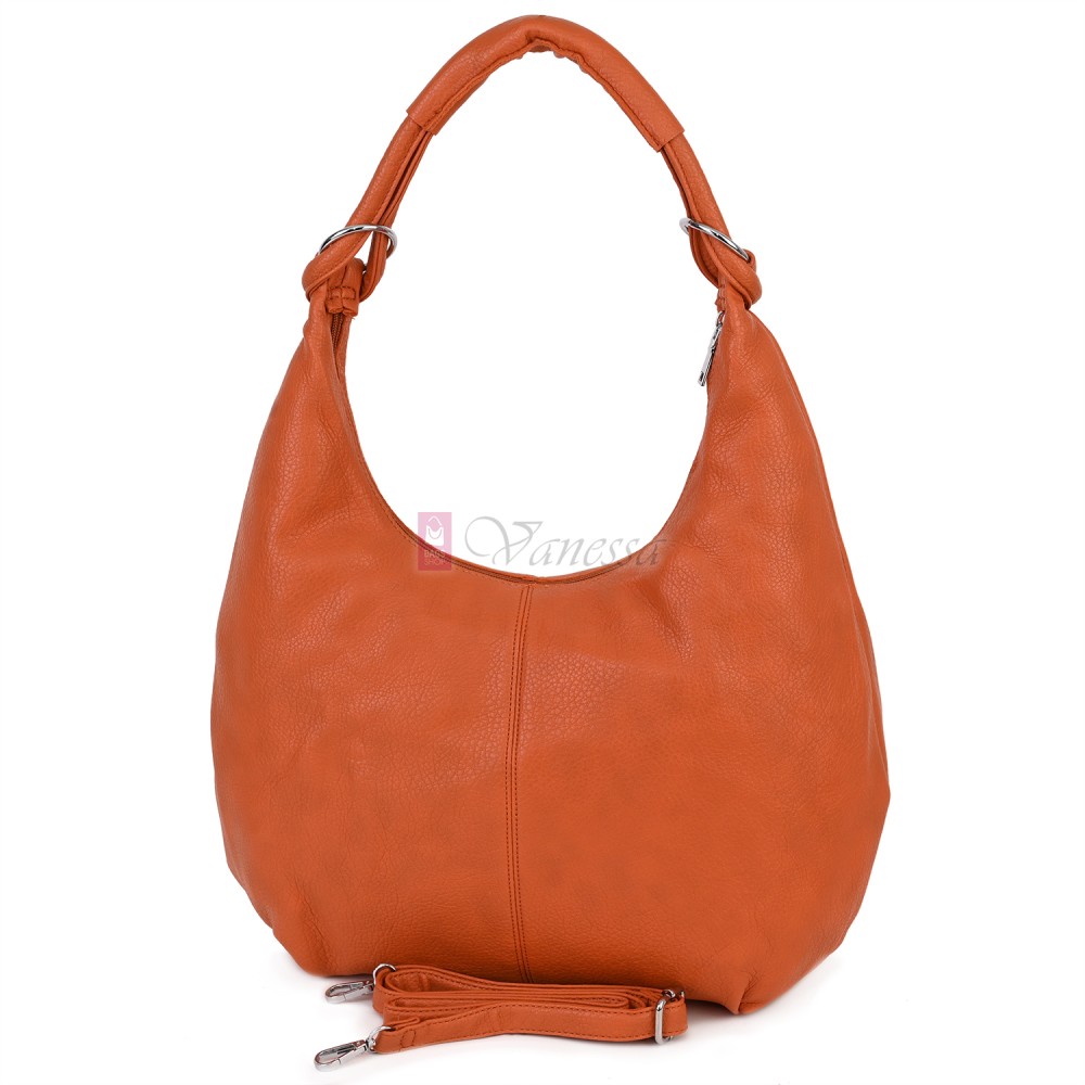 Голяма дамска чанта от еко кожа в оранжев цвят. Код: 146-2