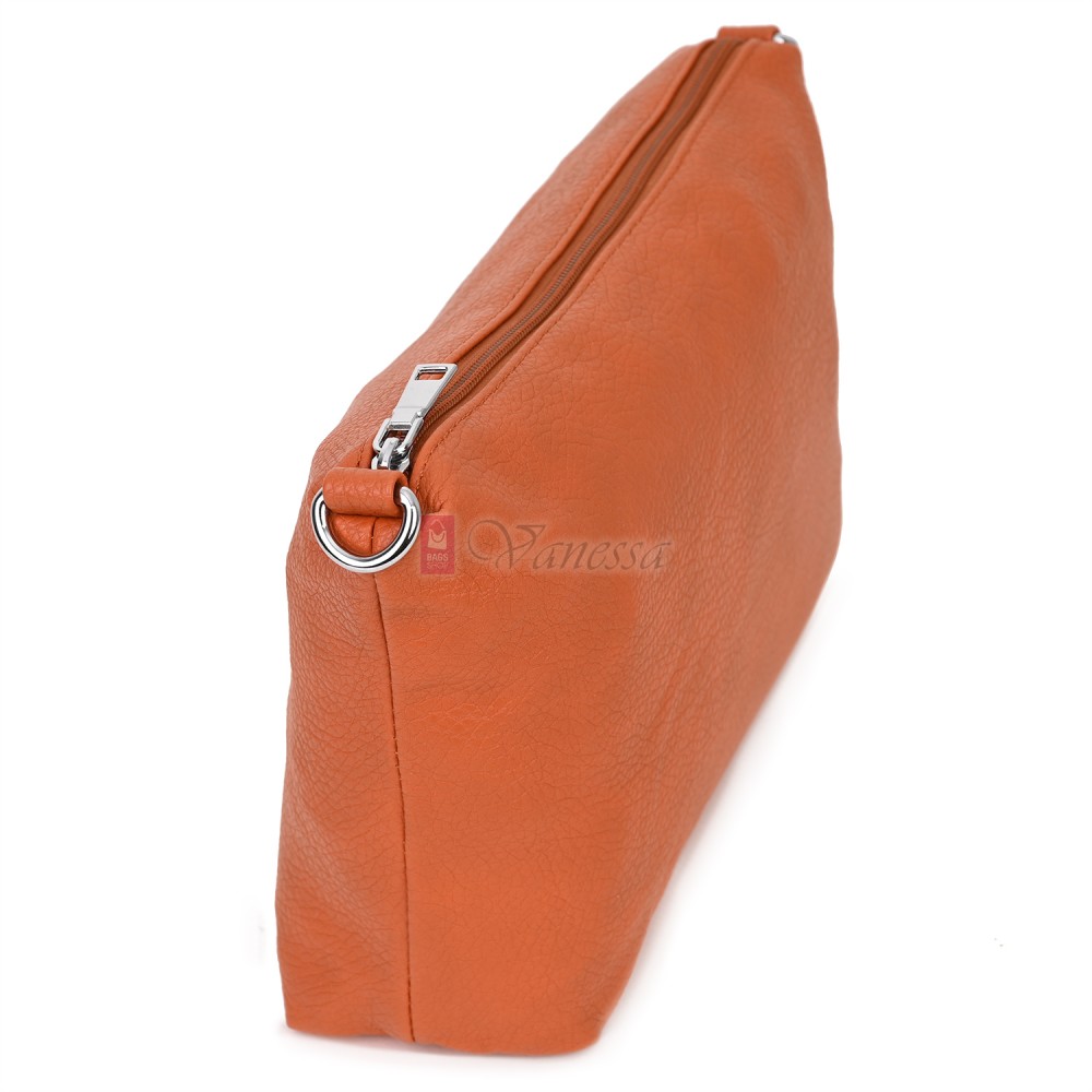 Голяма дамска чанта от еко кожа в оранжев цвят. Код: 146-2