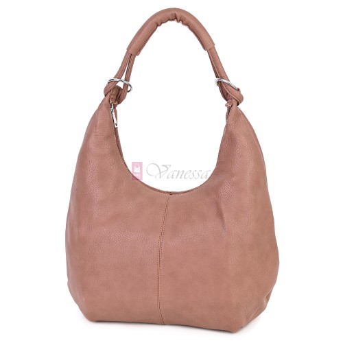Голяма дамска чанта от еко кожа в розов цвят. Код: 146-2