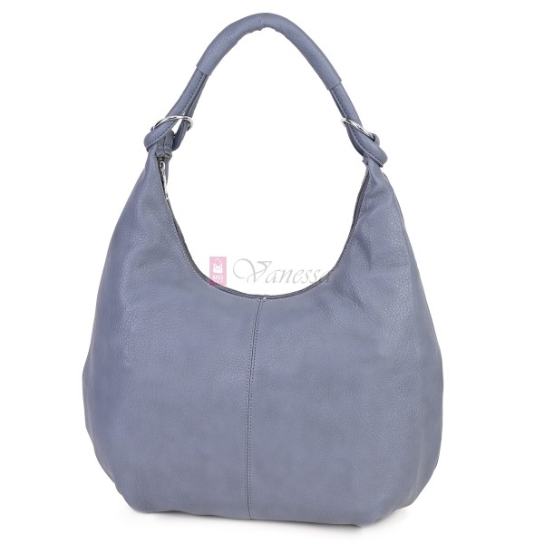 Голяма дамска чанта от еко кожа в син цвят. Код: 146-2