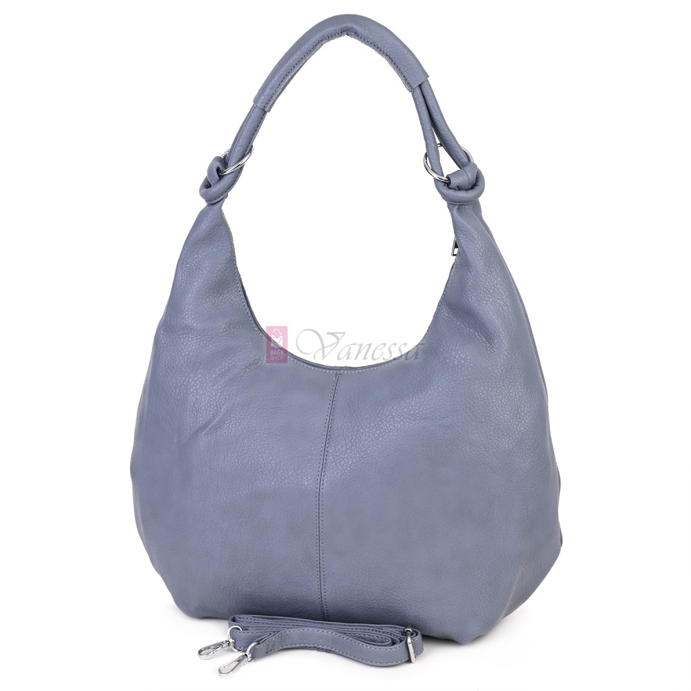 Голяма дамска чанта от еко кожа в син цвят. Код: 146-2