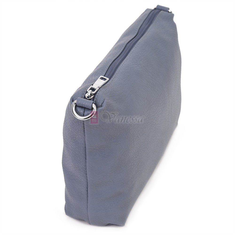 Голяма дамска чанта от еко кожа в син цвят. Код: 146-2