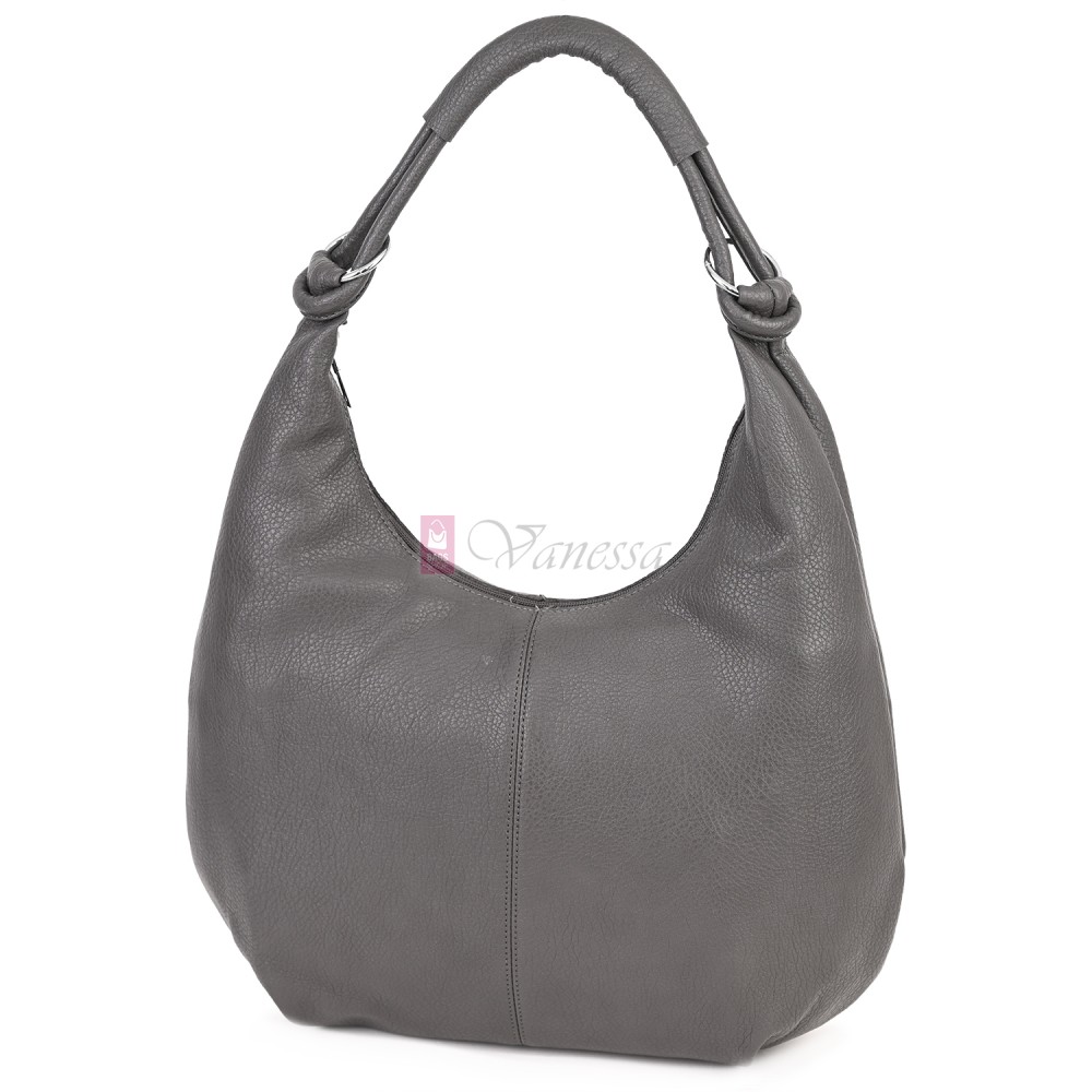 Голяма дамска чанта от еко кожа в сив цвят. Код: 146-2