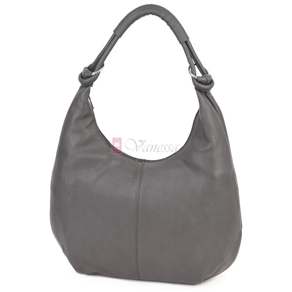 Голяма дамска чанта от еко кожа в сив цвят. Код: 146-2