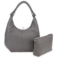 Голяма дамска чанта от еко кожа в сив цвят. Код: 146-2