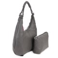 Голяма дамска чанта от еко кожа в сив цвят. Код: 146-2