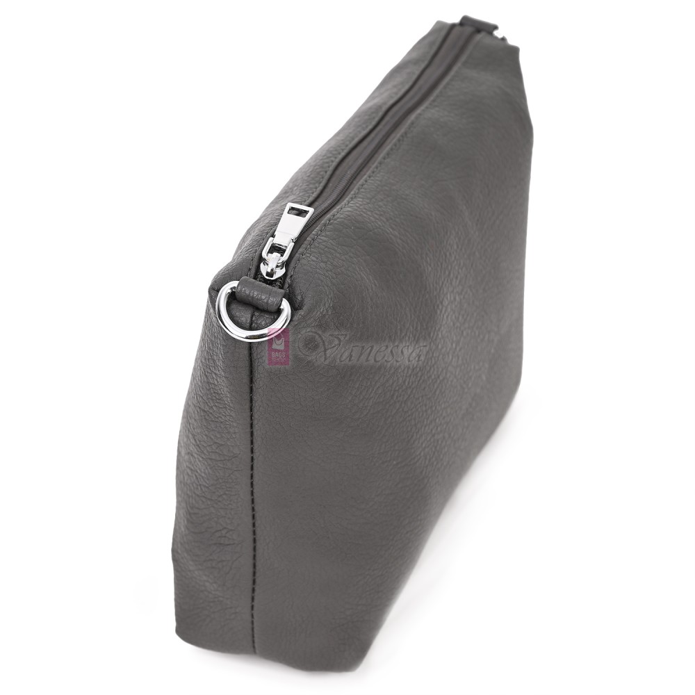 Голяма дамска чанта от еко кожа в сив цвят. Код: 146-2