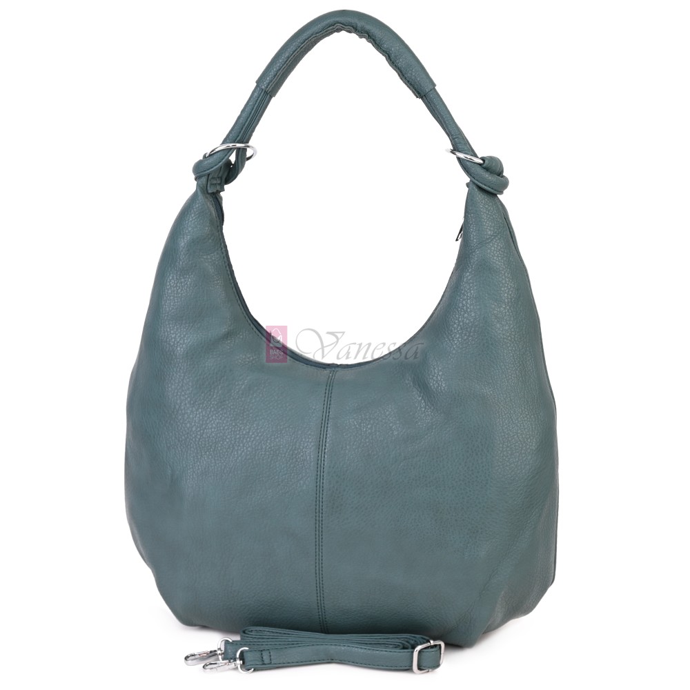 Голяма дамска чанта от еко кожа в цвят тюркоаз. Код: 146-2