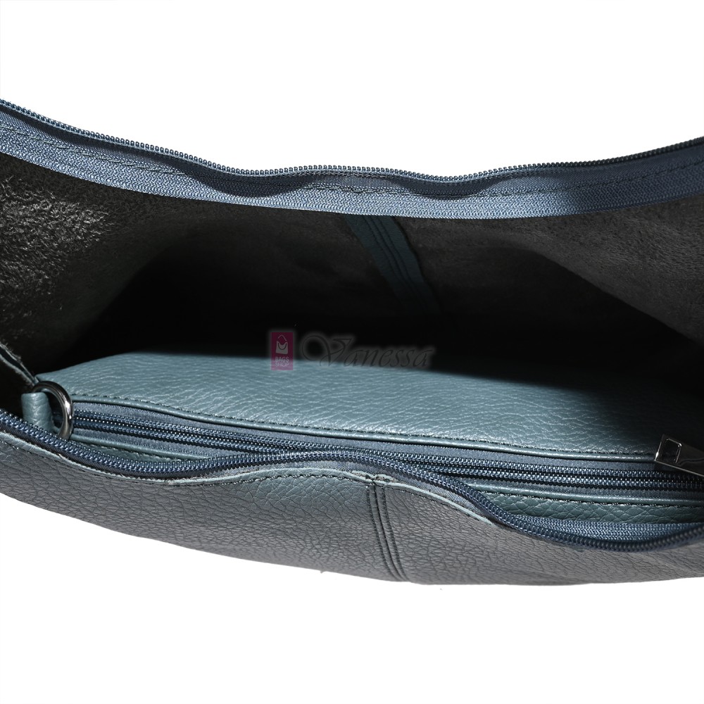 Голяма дамска чанта от еко кожа в цвят тюркоаз. Код: 146-2