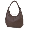 Голяма дамска чанта от еко кожа в тъмнокафяв цвят. Код: 146-2