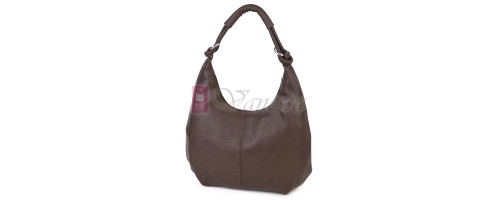 Голяма дамска чанта от еко кожа в тъмнокафяв цвят. Код: 146-2