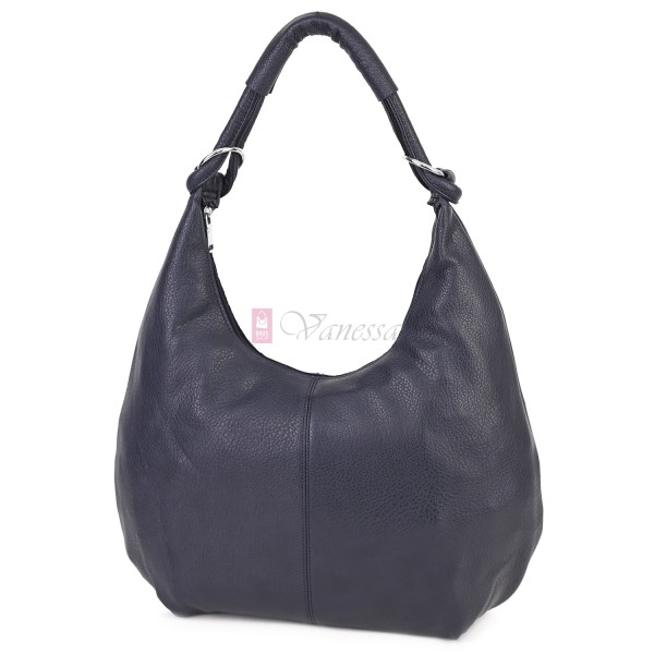 Голяма дамска чанта от еко кожа в тъмносин цвят. Код: 146-2