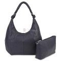 Голяма дамска чанта от еко кожа в тъмносин цвят. Код: 146-2