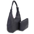 Голяма дамска чанта от еко кожа в тъмносин цвят. Код: 146-2
