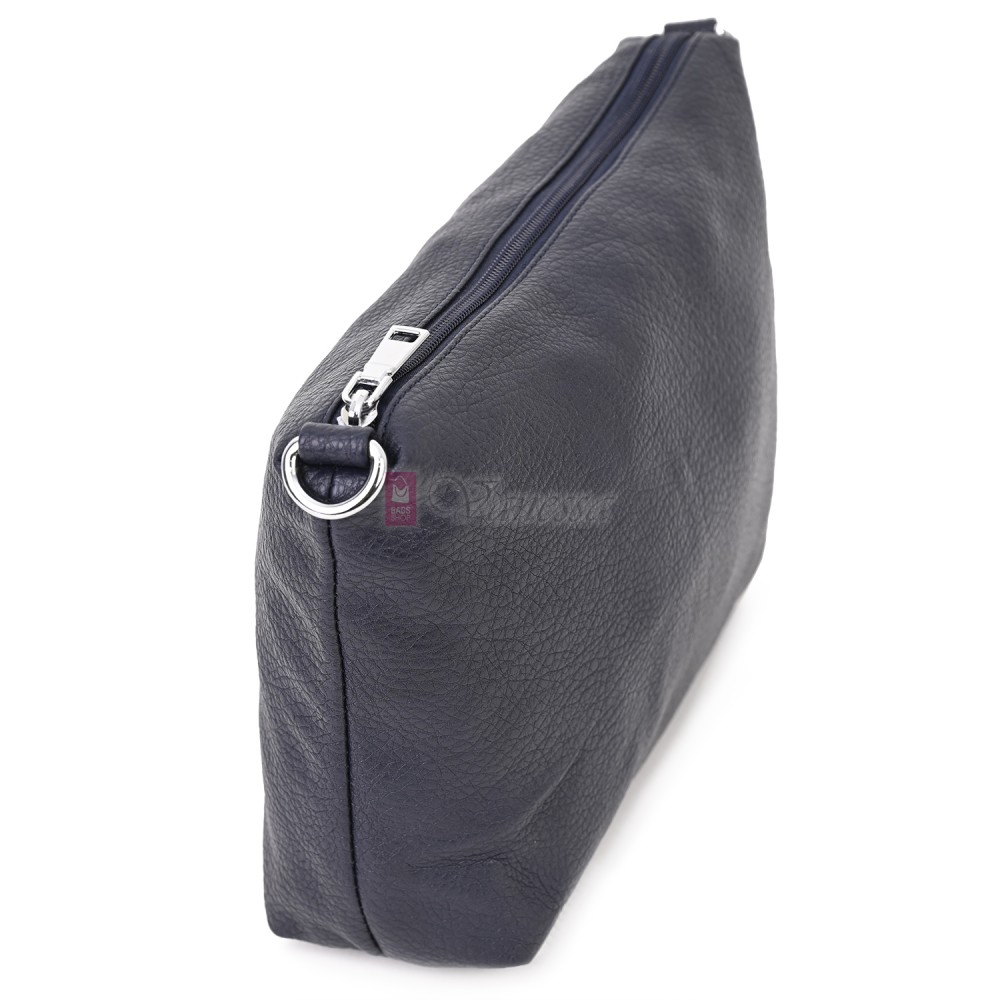 Голяма дамска чанта от еко кожа в тъмносин цвят. Код: 146-2