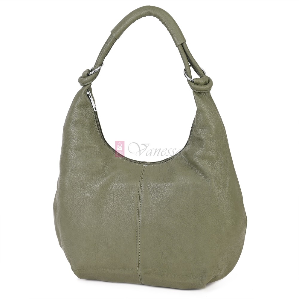 Голяма дамска чанта от еко кожа в светлозелен цвят. Код: 146-2