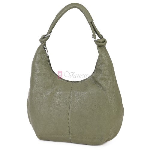 Голяма дамска чанта от еко кожа в светлозелен цвят. Код: 146-2