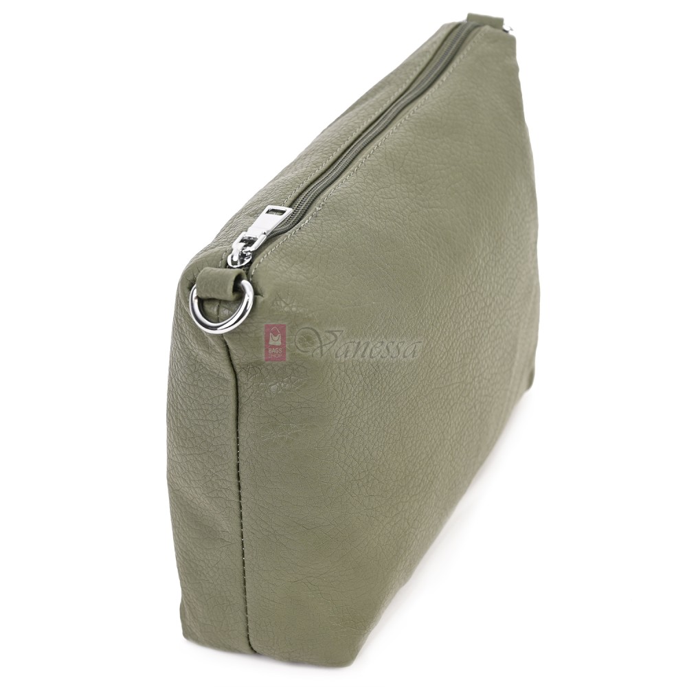 Голяма дамска чанта от еко кожа в светлозелен цвят. Код: 146-2