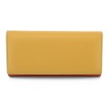 Голямо дамско портмоне от естествена кожа в жълто/кафяв цвят. КОД: 150