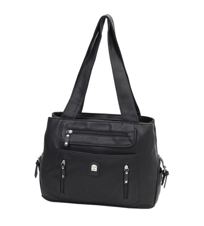Дамска чанта от висококачествена еко кожа в черен цвят Код: 15107