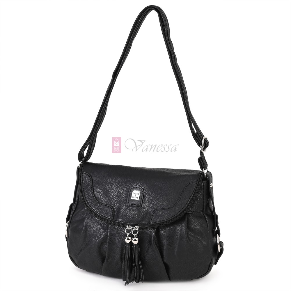 Дамска чанта от висококачествена еко кожа в черен цвят Код: 15120