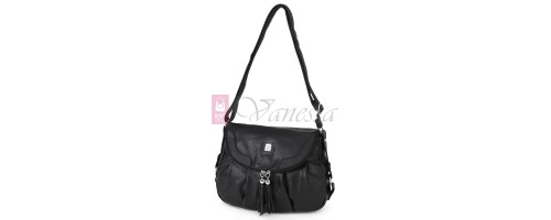 Дамска чанта от висококачествена еко кожа в черен цвят Код: 15120