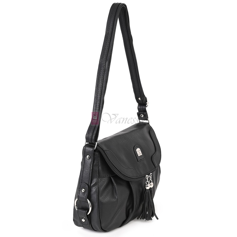 Дамска чанта от висококачествена еко кожа в черен цвят Код: 15120