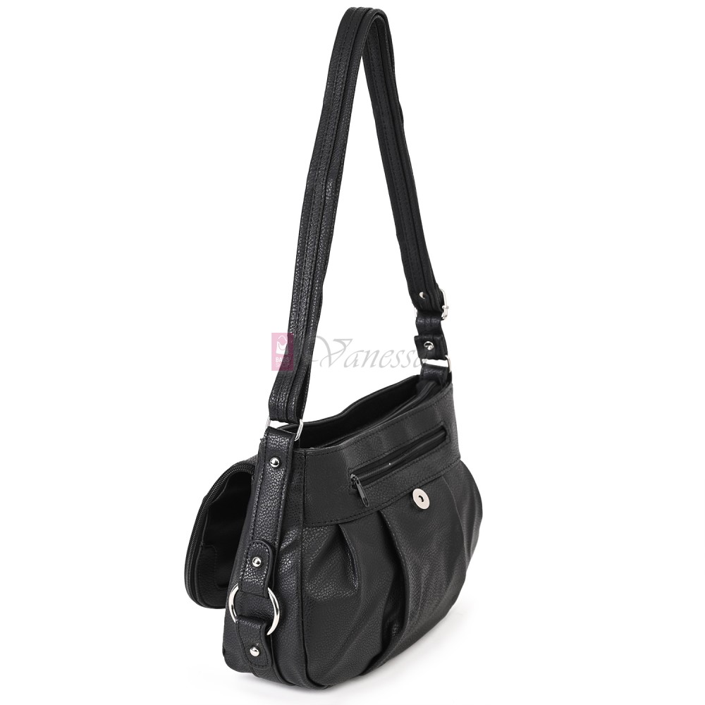 Дамска чанта от висококачествена еко кожа в черен цвят Код: 15120