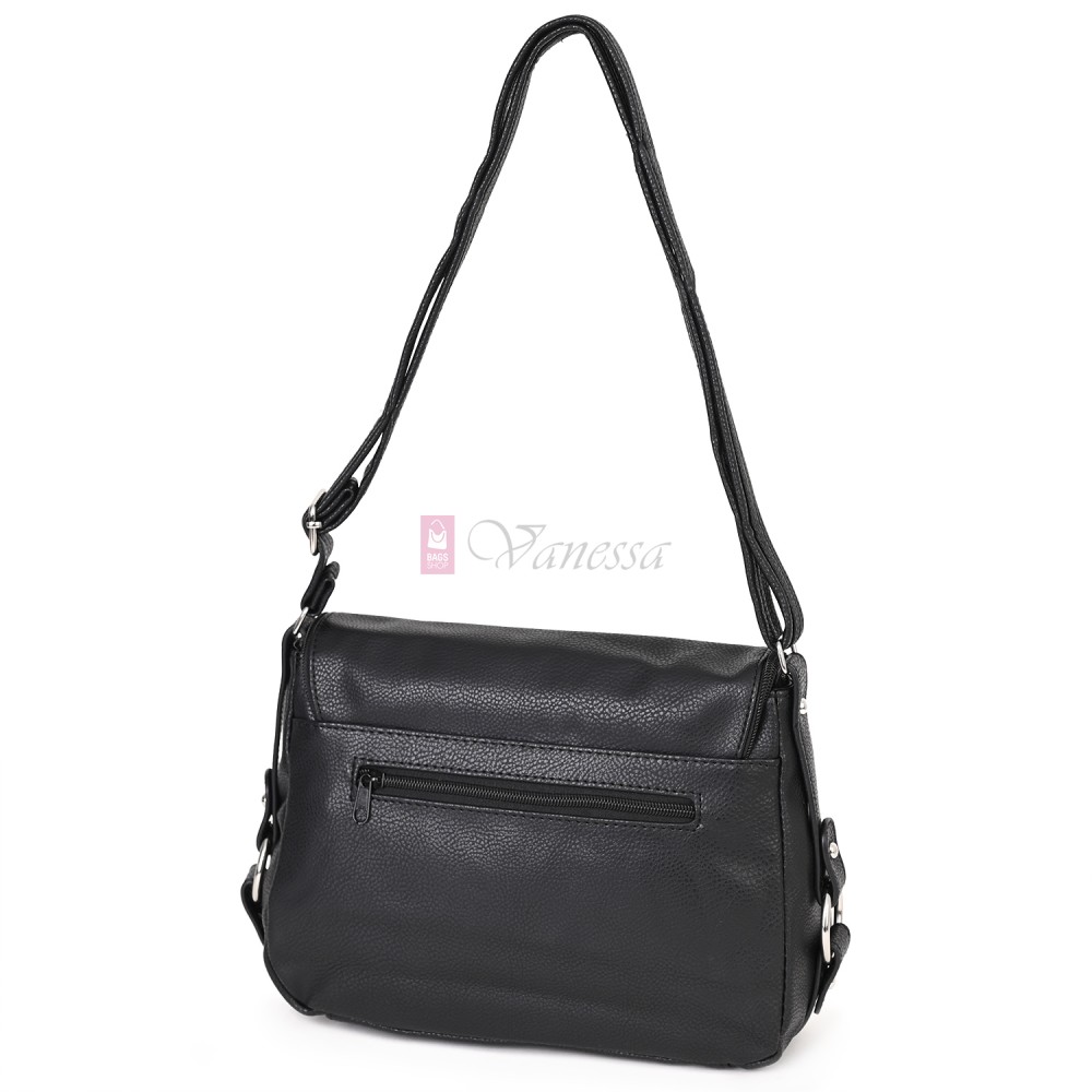 Дамска чанта от висококачествена еко кожа в черен цвят Код: 15120