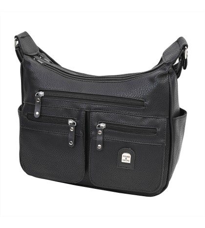 Дамска чанта от висококачествена еко кожа в черен цвят Код: 15161