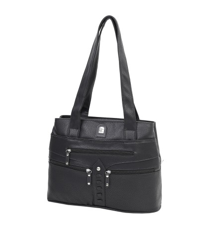 Дамска чанта от висококачествена еко кожа в черен цвят Код: 15162