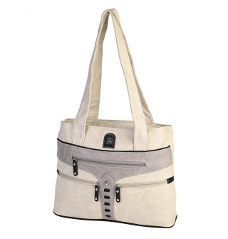 Дамска чанта от висококачествена еко кожа в бежов цвят Код: 15162