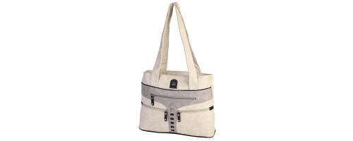 Дамска чанта от висококачествена еко кожа в бежов цвят Код: 15162