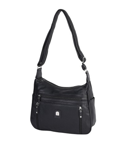 Дамска чанта от висококачествена еко кожа в черен цвят Код: 15163