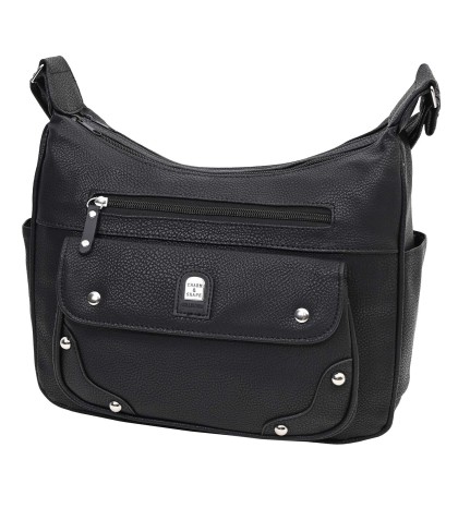 Дамска чанта от висококачествена еко кожа в черен цвят Код: 15167