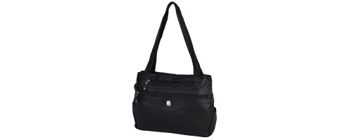 Дамска ежедневна чанта от висококачествена еко кожа в черен цвят Код:15169