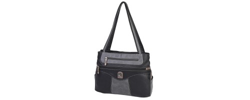 Дамска ежедневна чанта от висококачествена еко кожа в черен цвят Код:15169