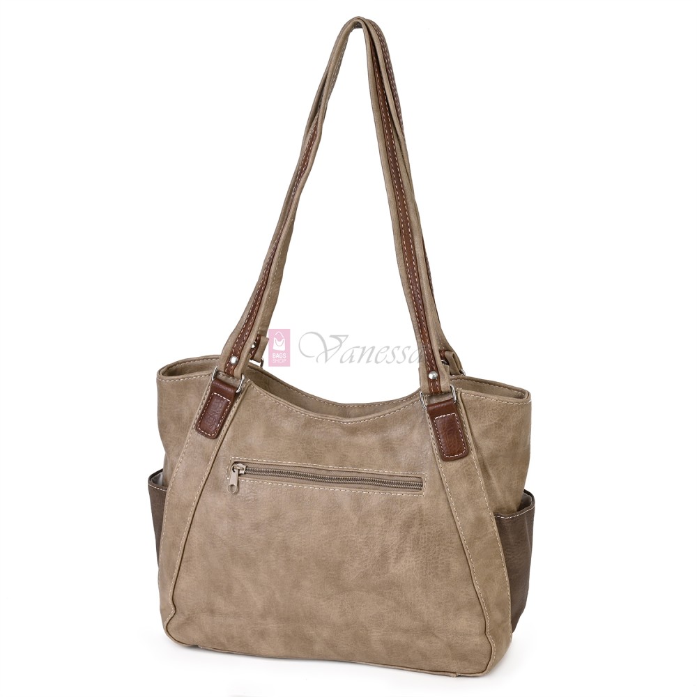 Дамска чанта от висококачествена еко кожа в кафяв цвят. Код: 15181