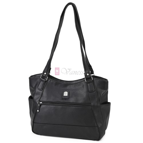 Дамска чанта от висококачествена еко кожа в черен цвят. Код: 15181