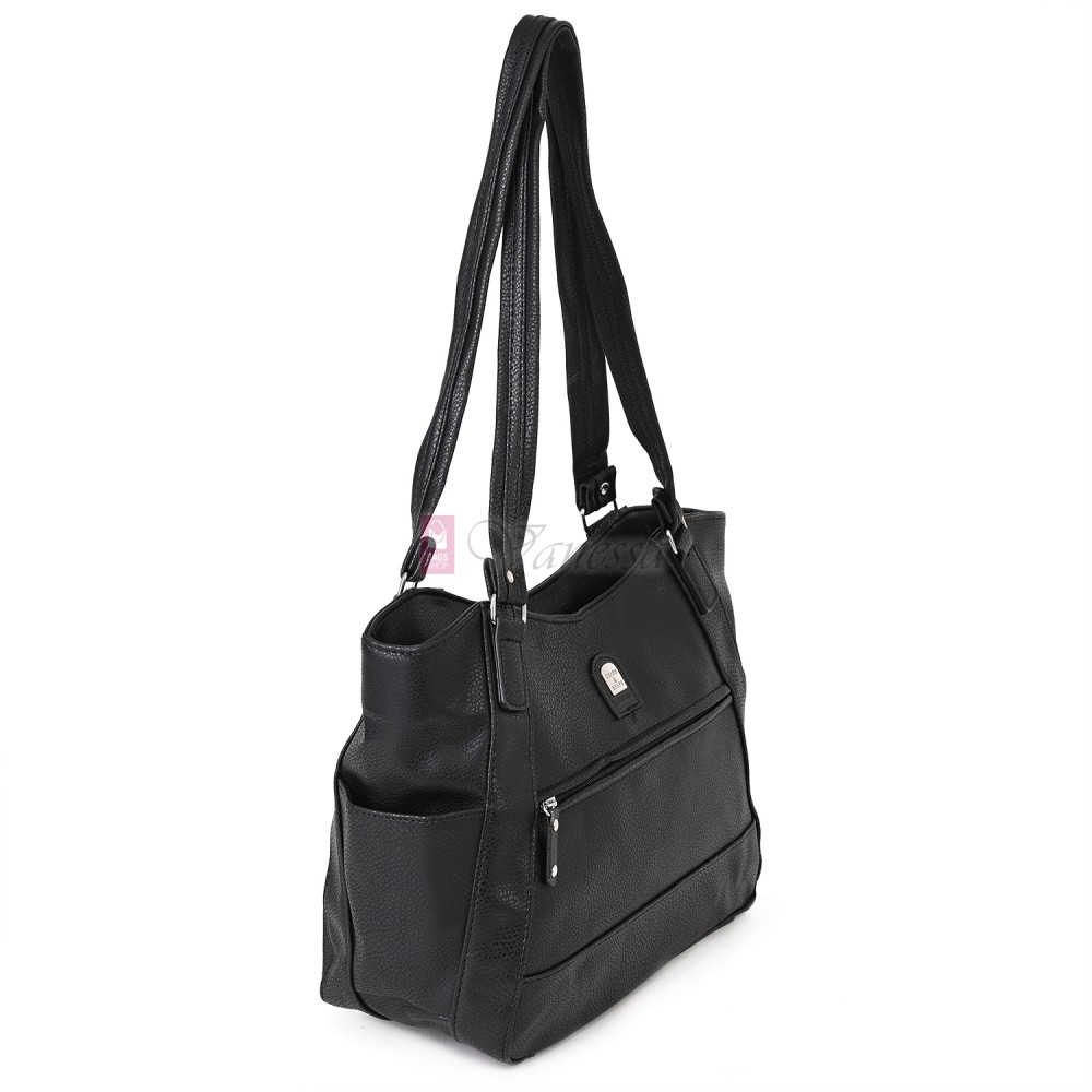 Дамска чанта от висококачествена еко кожа в черен цвят. Код: 15181