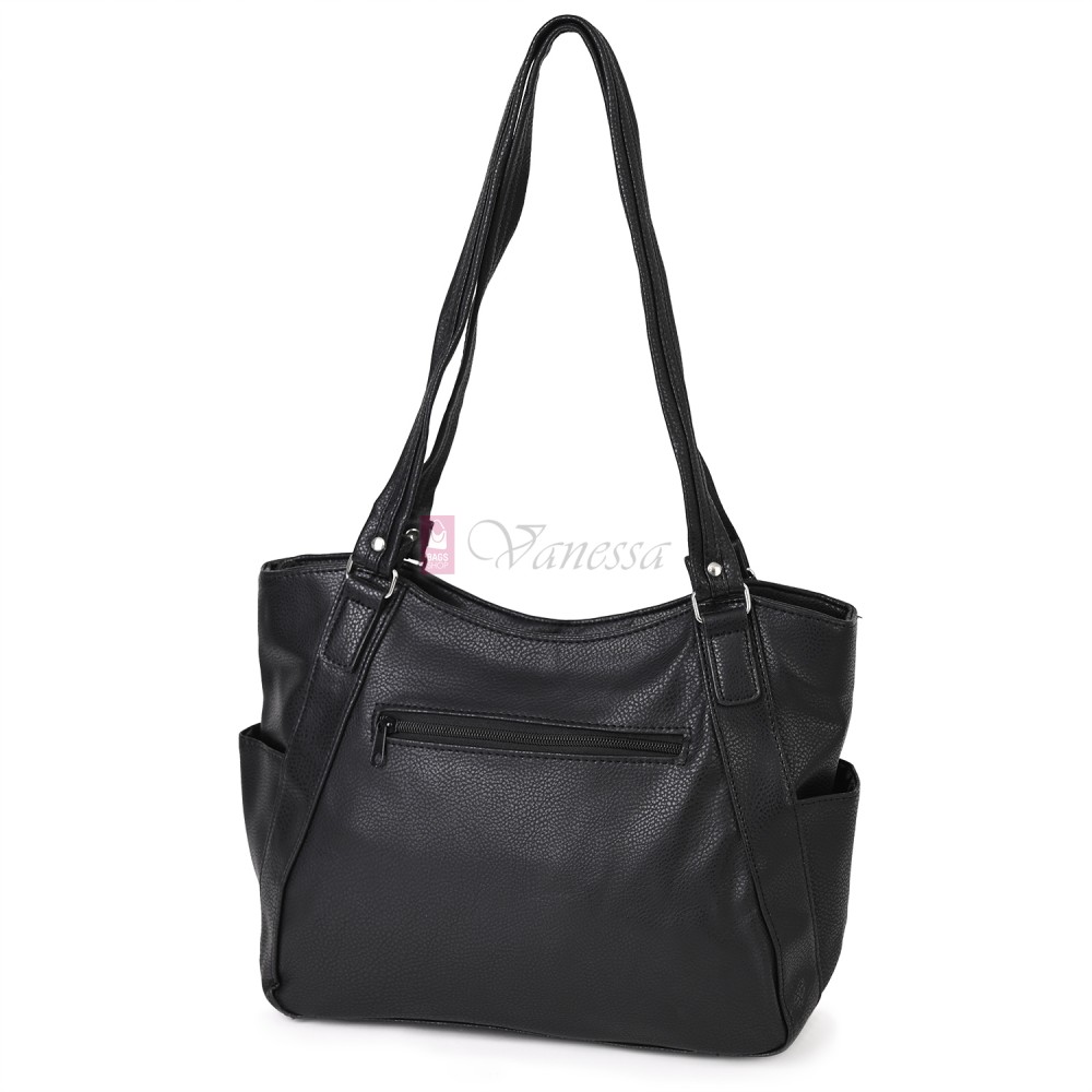 Дамска чанта от висококачествена еко кожа в черен цвят. Код: 15181