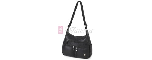 Дамска чанта от висококачествена еко кожа в черен цвят Код: 15183