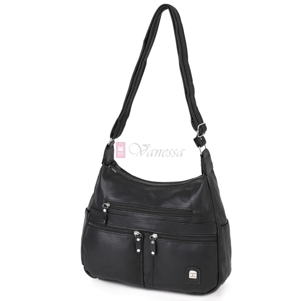 Дамска чанта от висококачествена еко кожа в черен цвят Код: 15183