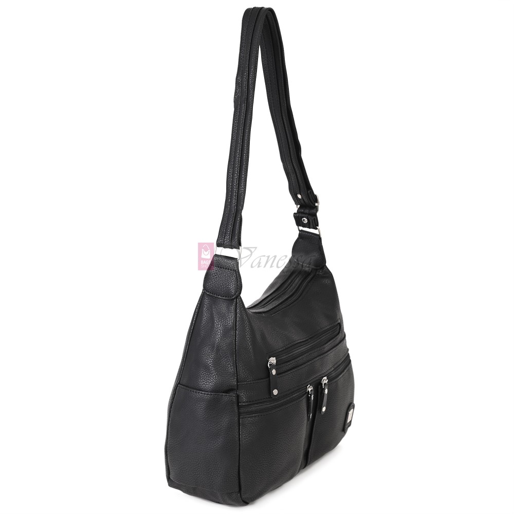 Дамска чанта от висококачествена еко кожа в черен цвят Код: 15183