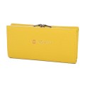 Голямо дамско портмоне от естествена кожа в жълт цвят. КОД: 1519