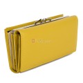 Голямо дамско портмоне от естествена кожа в жълт цвят. КОД: 1519