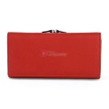 Голямо дамско портмоне от естествена кожа в яркочервен цвят. КОД: 1519