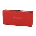 Голямо дамско портмоне от естествена кожа в яркочервен цвят. КОД: 1519