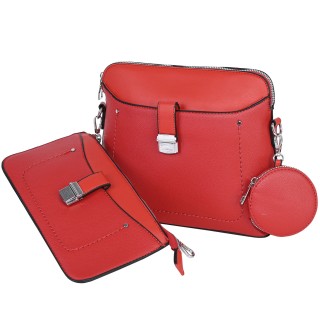  Дамска чанта от еко кожа в червен цвят. Код: 1530